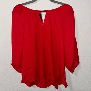 3/$30 B-Wear Women’s Red Blouse with Split Sleeves, Size S - New Without Tags